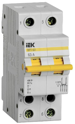 60229 Выключатель-разъединитель трехпозиционный 2п ВРТ-63 63А IEK MPR10-2-063